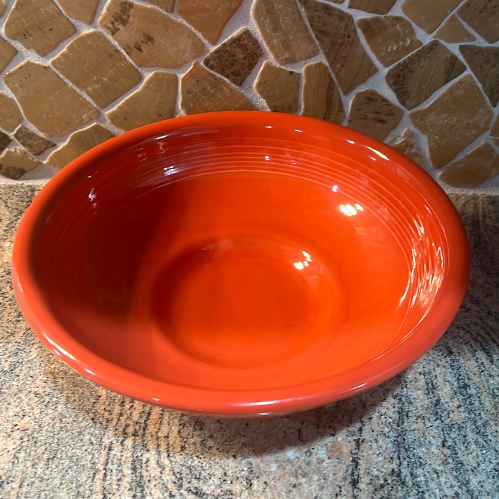 Fiestaware Homer Laughlin China Large Bowl in Persimmon 10” round - Picture 10 of 11